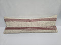 Turkish Lumbar Rug Pillow Cream Black Cushion Cover Hemp Pillow 14" x 40" #9509