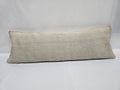 Turkish Lumbar Rug Pillow Cream Cushion Cover Hemp Pillow 14" x 40" #9442