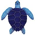 Turtle Loggerhead Blue 8x8 Ceramic Pool Mosaic Accent