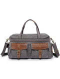 Turtle Ridge Grey Canvas Duffle Bag