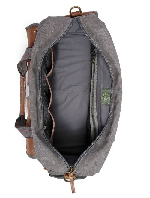 Turtle Ridge Grey Canvas Duffle Bag