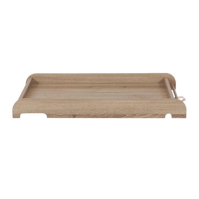 A wooden universal cot top changer with a light oak finish.