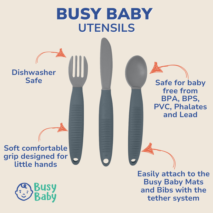 Busy Baby Utensils diagram showing them up close