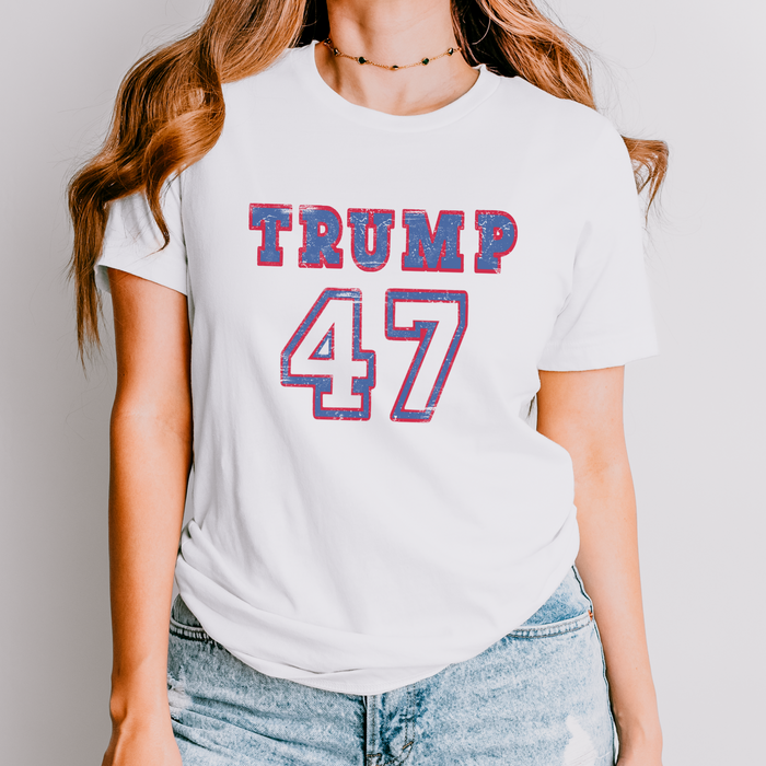 Varsity Trump 47 Patriotic Graphic T-Shirt