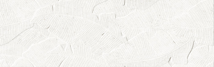 Verona Botania White Leaf Deco 12x40 Ceramic Wall Tile