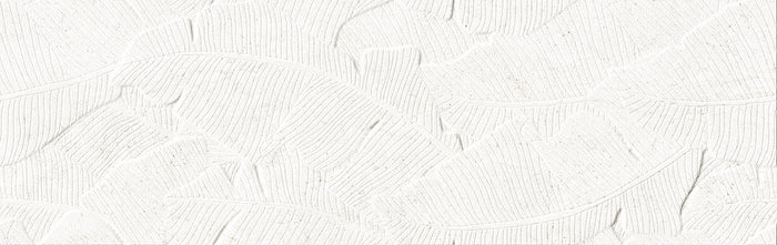 Verona Botania White Leaf Deco 12x40 Ceramic Wall Tile