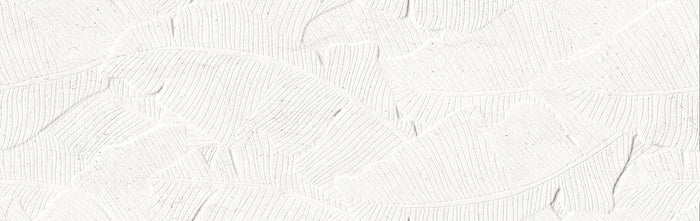 Verona Botania White Leaf Deco 12x40 Ceramic Wall Tile