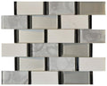 White Cloud 2x4 Glass and Metal Mosaic Tile 12x12 Sheet