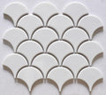White Glossy Scales Porcelain Mosaic Tile 9x10 Sheet