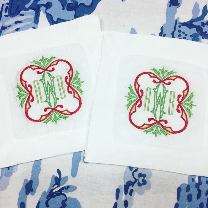 White Linen Cocktail Napkins