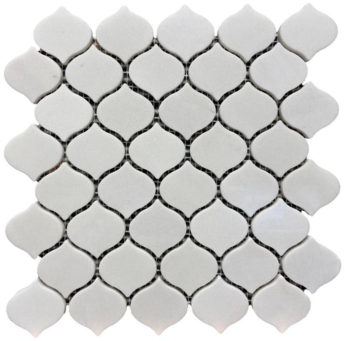 White Marble Teardrop Mosaic Tile 11x11 Sheet