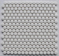 White Penny Round Matte Porcelain Mosaic Tile 12x12 Sheet