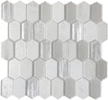 White Picket Carrara Glass Mosaic Tile 13x13 Sheet