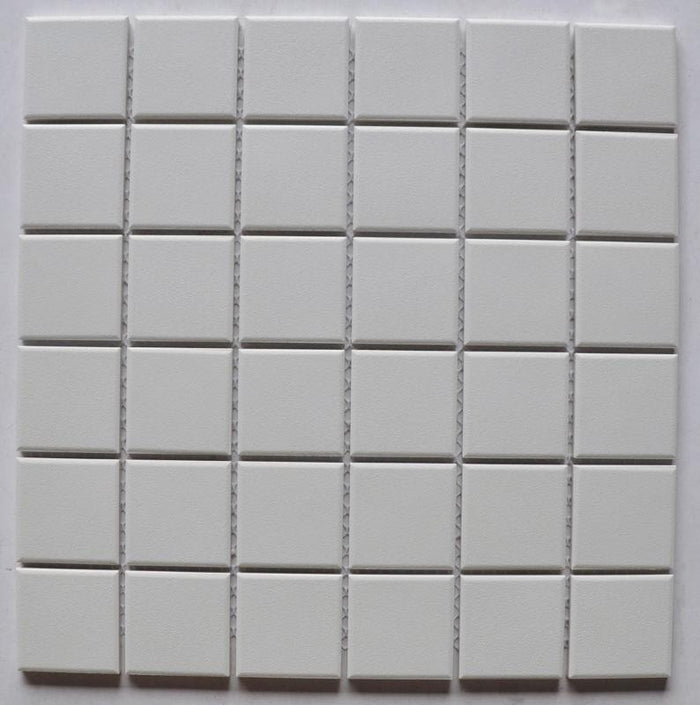 White Textured 2x2 Porcelain Mosaic Tile 12x12 Sheet