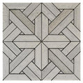 Wooden Blue Cross Honed Marble Mosaic Tile 12x12 Sheet