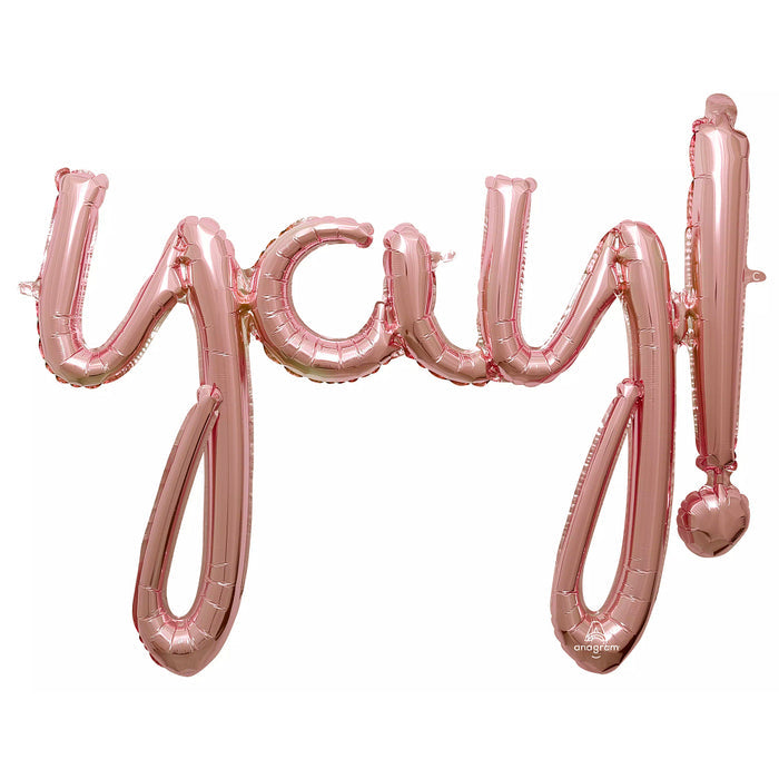 Yay! Rose Gold Foil Balloon Banner