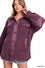 Z- Oversized basic fleece shacket - Eggplant